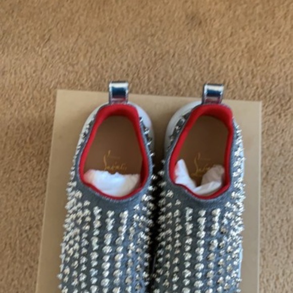 ✅SOLD✅CLouboutin Spiky Sock Donna Flat Neo LameSpike Gem - Picture 3 of 9